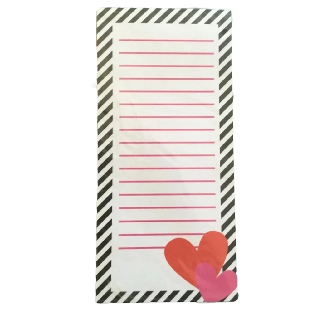 Valentine Stationery List Pad Sticky Notes Heart Herringbone Planner Accessories
